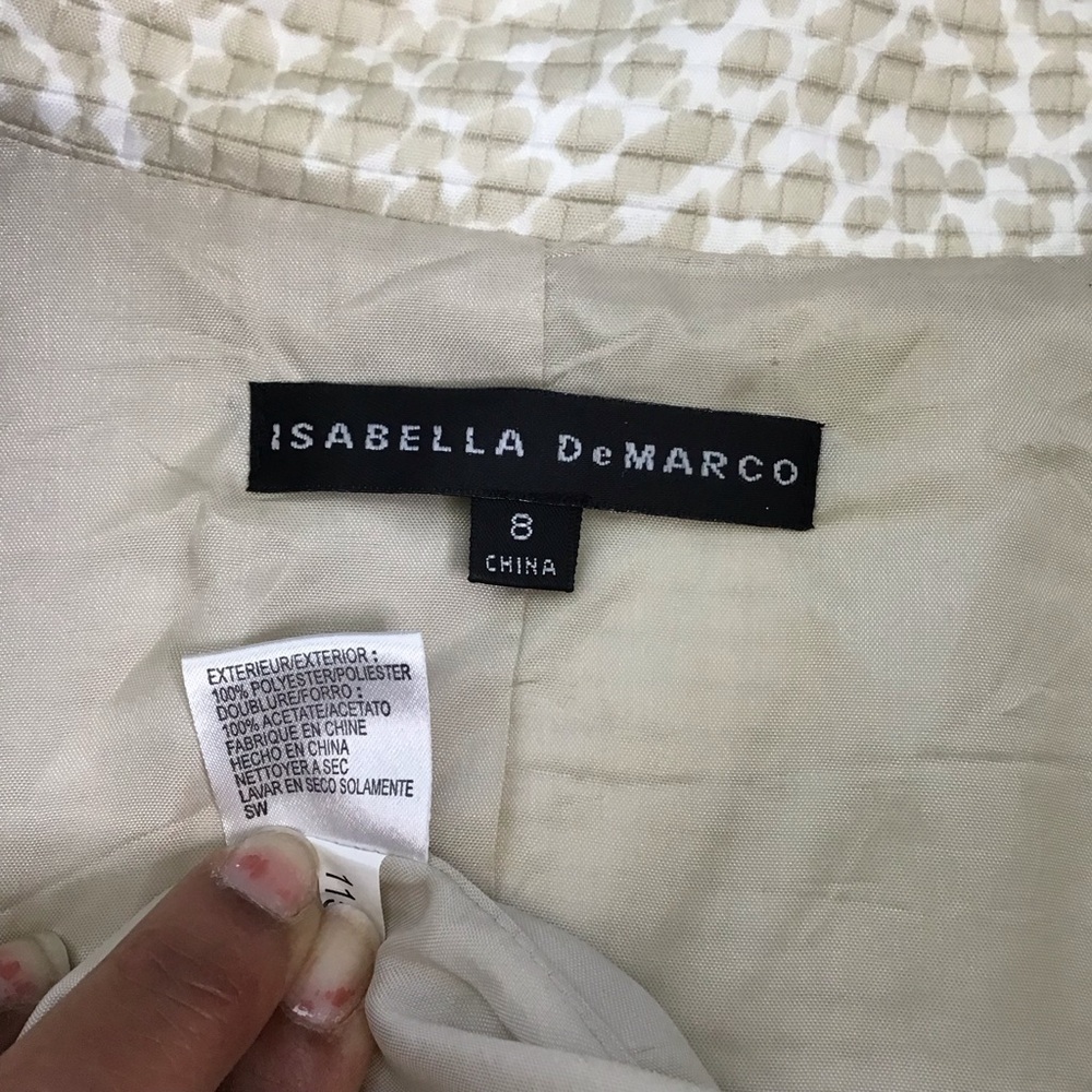 ISABELLA DEMARCO WOMEN ELEGANT CLASSY BRIDGET JUBILEE CREAM TAN JACKET SIZE 8 - Picture 7 of 7